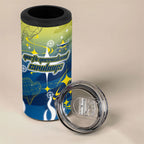 Personalized North Queensland Cowboys 4 in 1 Can Cooler Tumbler Y2K Grunge Aesthetic With Cyber Flames and Starburst Graphics