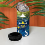 Personalized North Queensland Cowboys 4 in 1 Can Cooler Tumbler Y2K Grunge Aesthetic With Cyber Flames and Starburst Graphics