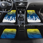 Personalized North Queensland Cowboys Car Mats Y2K Grunge Aesthetic With Cyber Flames and Starburst Graphics