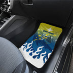 Personalized North Queensland Cowboys Car Mats Y2K Grunge Aesthetic With Cyber Flames and Starburst Graphics