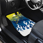Personalized North Queensland Cowboys Car Mats Y2K Grunge Aesthetic With Cyber Flames and Starburst Graphics