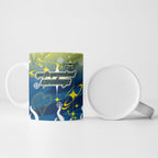 Personalized North Queensland Cowboys Ceramic Mug Y2K Grunge Aesthetic With Cyber Flames and Starburst Graphics