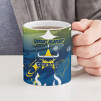 Personalized North Queensland Cowboys Ceramic Mug Y2K Grunge Aesthetic With Cyber Flames and Starburst Graphics