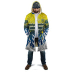 Personalized North Queensland Cowboys Cloak Y2K Grunge Aesthetic With Cyber Flames and Starburst Graphics
