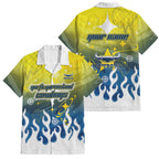 Personalized North Queensland Cowboys Family Matching Puletasi and Hawaiian Shirt Y2K Grunge Aesthetic With Cyber Flames and Starburst Graphics