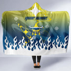 Personalized North Queensland Cowboys Hooded Blanket Y2K Grunge Aesthetic With Cyber Flames and Starburst Graphics
