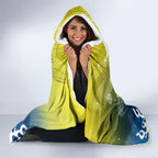 Personalized North Queensland Cowboys Hooded Blanket Y2K Grunge Aesthetic With Cyber Flames and Starburst Graphics