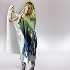 Personalized North Queensland Cowboys Hooded Blanket Y2K Grunge Aesthetic With Cyber Flames and Starburst Graphics