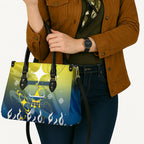 Personalized North Queensland Cowboys Leather Bag Y2K Grunge Aesthetic With Cyber Flames and Starburst Graphics