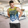 Personalized North Queensland Cowboys Men Tank Top Y2K Grunge Aesthetic With Cyber Flames and Starburst Graphics