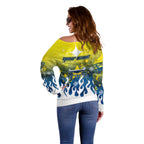 Personalized North Queensland Cowboys Off Shoulder Sweater Y2K Grunge Aesthetic With Cyber Flames and Starburst Graphics