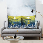 Personalized North Queensland Cowboys Pillow Cover Y2K Grunge Aesthetic With Cyber Flames and Starburst Graphics