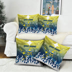 Personalized North Queensland Cowboys Pillow Cover Y2K Grunge Aesthetic With Cyber Flames and Starburst Graphics