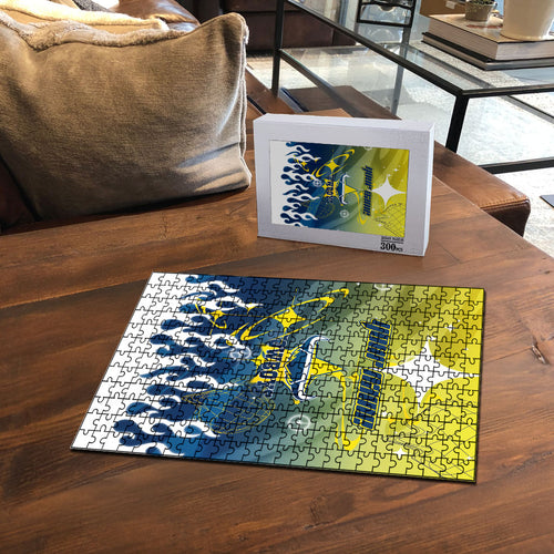 Personalized North Queensland Cowboys Puzzle Y2K Grunge Aesthetic With Cyber Flames and Starburst Graphics