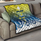Personalized North Queensland Cowboys Quilt Y2K Grunge Aesthetic With Cyber Flames and Starburst Graphics