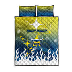Personalized North Queensland Cowboys Quilt Bed Set Y2K Grunge Aesthetic With Cyber Flames and Starburst Graphics