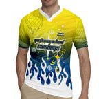 Personalized North Queensland Cowboys Rugby Jersey Y2K Grunge Aesthetic With Cyber Flames and Starburst Graphics