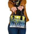 Personalized North Queensland Cowboys Shoulder Handbag Y2K Grunge Aesthetic With Cyber Flames and Starburst Graphics