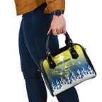 Personalized North Queensland Cowboys Shoulder Handbag Y2K Grunge Aesthetic With Cyber Flames and Starburst Graphics