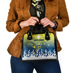 Personalized North Queensland Cowboys Shoulder Handbag Y2K Grunge Aesthetic With Cyber Flames and Starburst Graphics