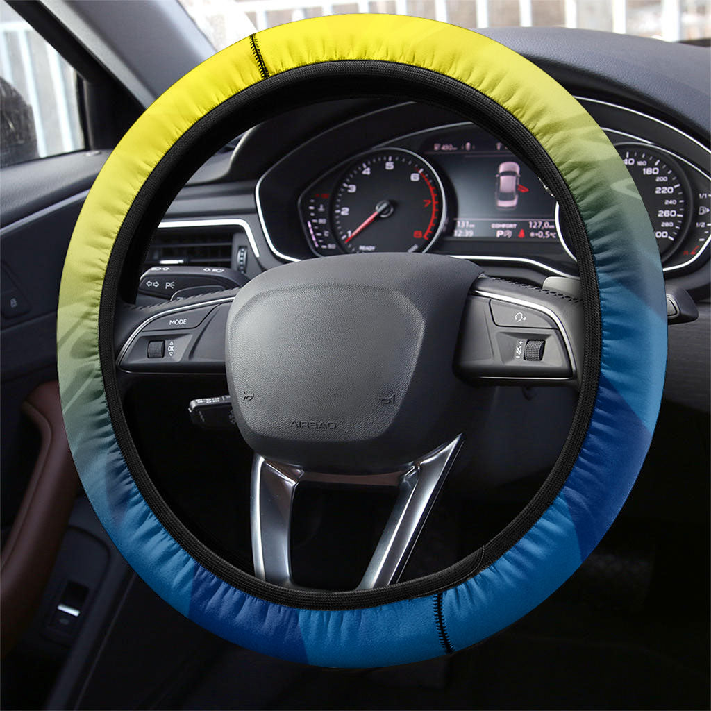 North Queensland Cowboys Steering Wheel Cover Y2K Grunge Aesthetic With Cyber Flames and Starburst Graphics