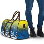 Personalized North Queensland Cowboys Travel Bag Y2K Grunge Aesthetic With Cyber Flames and Starburst Graphics