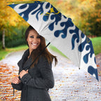 Personalized North Queensland Cowboys Umbrella Y2K Grunge Aesthetic With Cyber Flames and Starburst Graphics