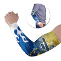 Personalized Parramatta Eels Arm Sleeves Y2K Grunge Aesthetic With Cyber Flames and Starburst Graphics