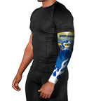 Personalized Parramatta Eels Arm Sleeves Y2K Grunge Aesthetic With Cyber Flames and Starburst Graphics