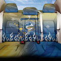 Personalized Parramatta Eels Back Car Seat Cover Y2K Grunge Aesthetic With Cyber Flames and Starburst Graphics