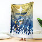 Personalized Parramatta Eels Blanket Y2K Grunge Aesthetic With Cyber Flames and Starburst Graphics