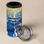Personalized Parramatta Eels 4 in 1 Can Cooler Tumbler Y2K Grunge Aesthetic With Cyber Flames and Starburst Graphics