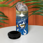 Personalized Parramatta Eels 4 in 1 Can Cooler Tumbler Y2K Grunge Aesthetic With Cyber Flames and Starburst Graphics