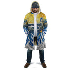 Personalized Parramatta Eels Cloak Y2K Grunge Aesthetic With Cyber Flames and Starburst Graphics