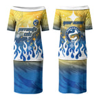 Personalized Parramatta Eels Couples Matching Puletasi and Hawaiian Shirt Y2K Grunge Aesthetic With Cyber Flames and Starburst Graphics
