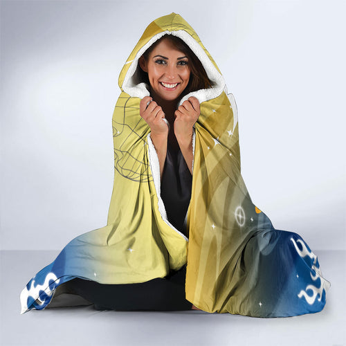 Personalized Parramatta Eels Hooded Blanket Y2K Grunge Aesthetic With Cyber Flames and Starburst Graphics