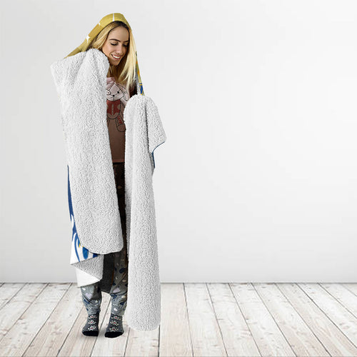 Personalized Parramatta Eels Hooded Blanket Y2K Grunge Aesthetic With Cyber Flames and Starburst Graphics
