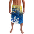 Personalized Parramatta Eels Lavalava Y2K Grunge Aesthetic With Cyber Flames and Starburst Graphics