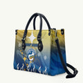 Personalized Parramatta Eels Leather Bag Y2K Grunge Aesthetic With Cyber Flames and Starburst Graphics