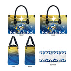 Personalized Parramatta Eels Leather Bag Y2K Grunge Aesthetic With Cyber Flames and Starburst Graphics