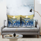 Personalized Parramatta Eels Pillow Cover Y2K Grunge Aesthetic With Cyber Flames and Starburst Graphics