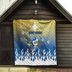 Personalized Parramatta Eels Quilt Y2K Grunge Aesthetic With Cyber Flames and Starburst Graphics