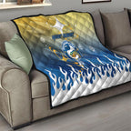 Personalized Parramatta Eels Quilt Y2K Grunge Aesthetic With Cyber Flames and Starburst Graphics