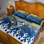Personalized Parramatta Eels Quilt Bed Set Y2K Grunge Aesthetic With Cyber Flames and Starburst Graphics