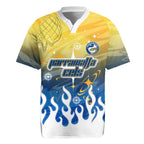 Personalized Parramatta Eels Rugby Jersey Y2K Grunge Aesthetic With Cyber Flames and Starburst Graphics