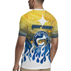 Personalized Parramatta Eels Rugby Jersey Y2K Grunge Aesthetic With Cyber Flames and Starburst Graphics
