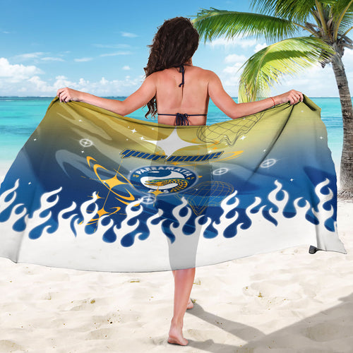Personalized Parramatta Eels Sarong Y2K Grunge Aesthetic With Cyber Flames and Starburst Graphics