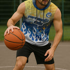Personalized Parramatta Eels Sleeveless Hoodie Y2K Grunge Aesthetic With Cyber Flames and Starburst Graphics