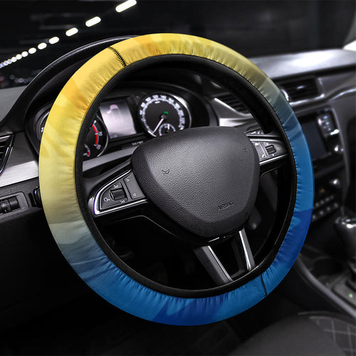 Parramatta Eels Steering Wheel Cover Y2K Grunge Aesthetic With Cyber Flames and Starburst Graphics