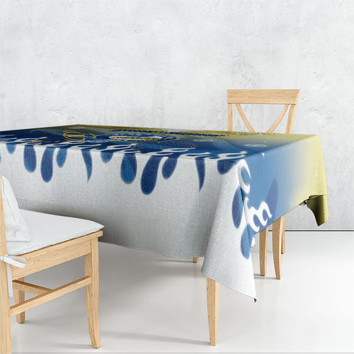 Personalized Parramatta Eels Tablecloth Y2K Grunge Aesthetic With Cyber Flames and Starburst Graphics